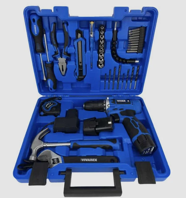 کیت دریل شارژی ۱۲ولت دوباطری چهل پارچه VR1240-Cdk