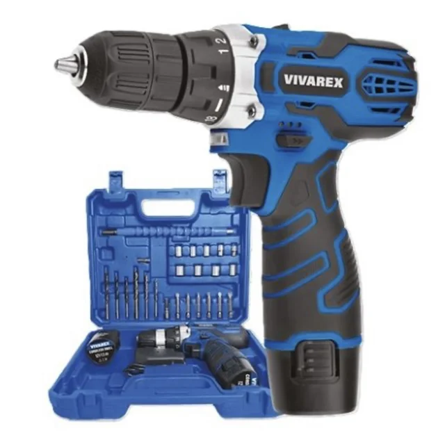 دریل - پیچ گوشتی شارژی ۲ باطری با لوازم ویوارکس VR12V-2A بالا