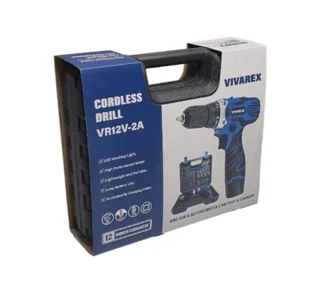 دریل - پیچ گوشتی شارژی ۲ باطری با لوازم ویوارکس VR12V-2A